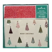 Hallmark Deluxe Holiday Cards with Designed Self-Sealing Envelopes, 35 Count (Trees)