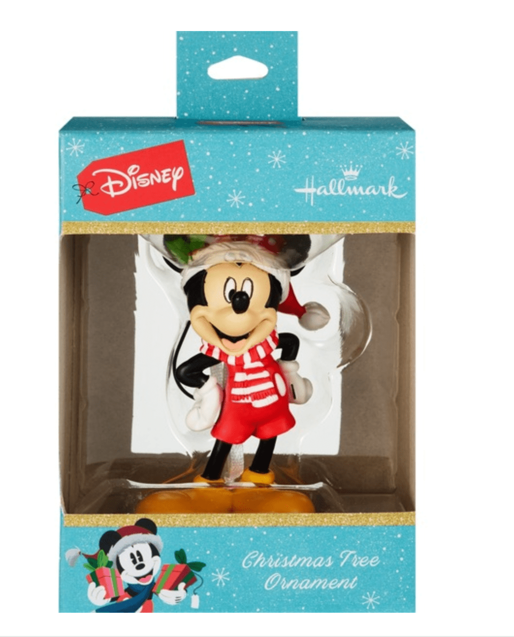 Hallmark Disney Mickey with Santa Hat Christmas Tree Ornament New