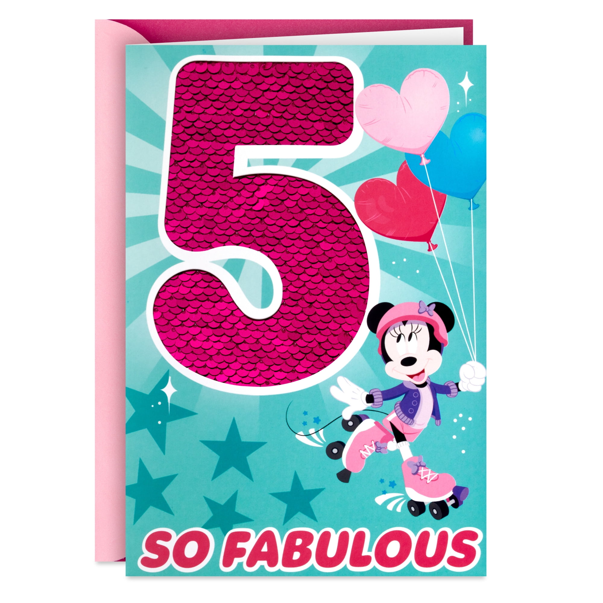 Hallmark Disney Minnie Mouse 5th Birthday Card for Girl (Styling Birthday)