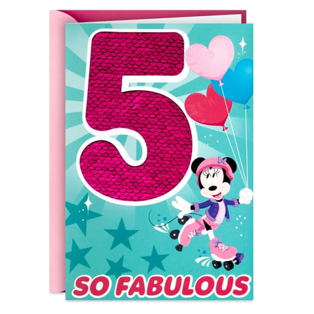 Hallmark Disney Minnie Mouse 5th Birthday Card for Girl (Styling Birthday)
