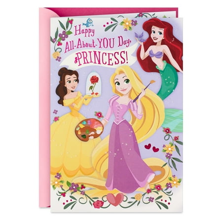 Hallmark Disney Princess Birthday Card with Door Hanger (Happy All About You Day)