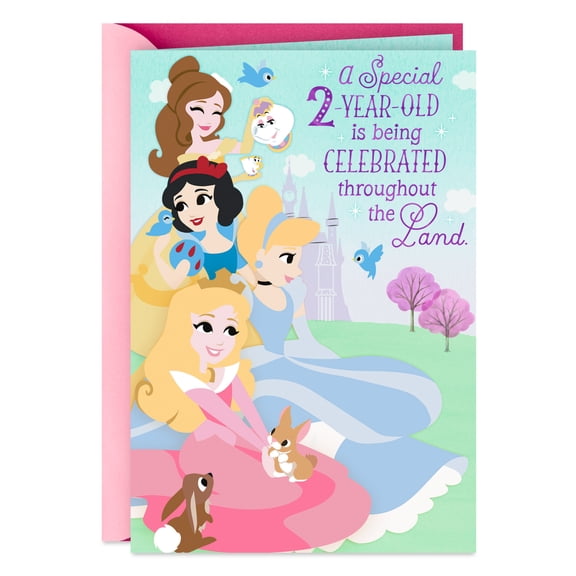 Hallmark Disney Princess Second Birthday Card for Girl (The Most Magical Celebration)