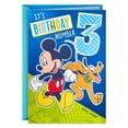 thumbnail image 1 of Hallmark Disney Third Birthday Card for Kid With Sticker (Mickey Mouse and Pluto), 1 of 7