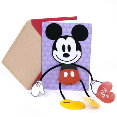 Hallmark Disney Valentine's Day Card for Kids (Removable Displayable Mickey Mouse)