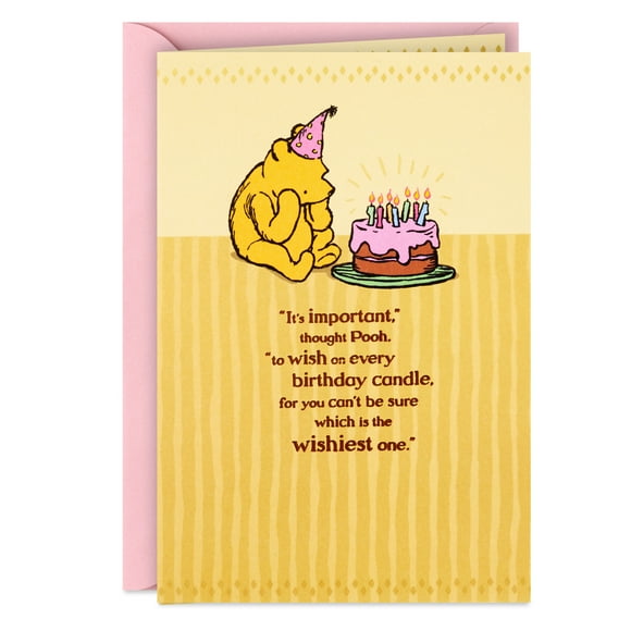 Hallmark Disney Winnie the Pooh Birthday Card (Hope Your Wishes Come True)