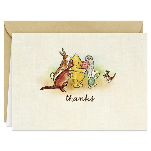 Hallmark Disney Winnie the Pooh Thank SMRYou Notes (20 Blank Cards with Envelopes) for Birthdays, Baby Showers, Friendsgiving