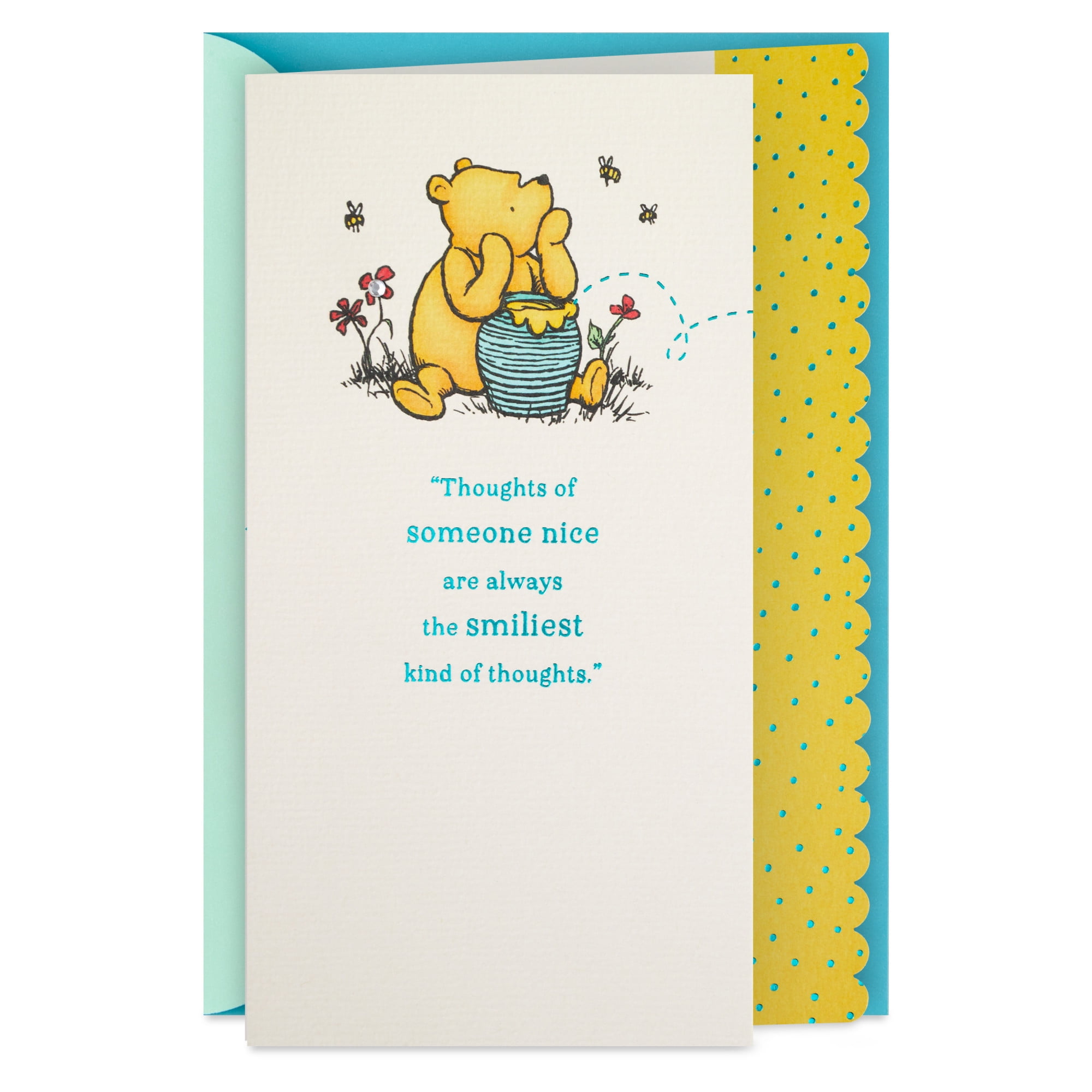 Hallmark Disney Winnie the Pooh Thinking of You Card (Happiest and Smiliest Thoughts)