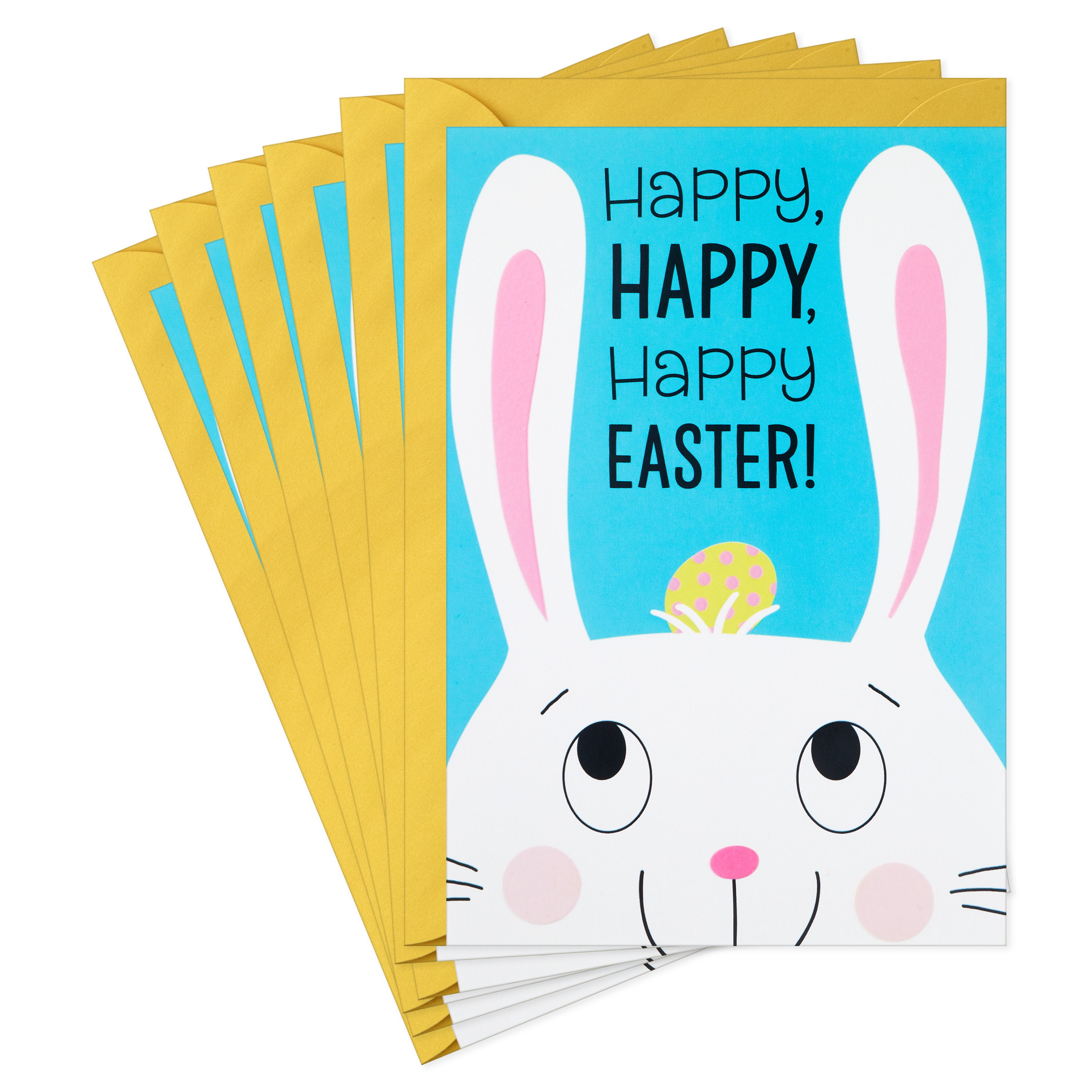 Hallmark Easter Greeting Cards (Smiling Bunny), Pack of 6