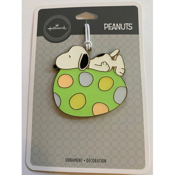 Hallmark Easter Peanuts Snoopy with Eggs Metal Ornament New with Card