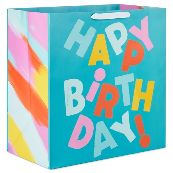 Hallmark Extra-Deep Birthday Gift Bag (Happy Wishes on Teal)