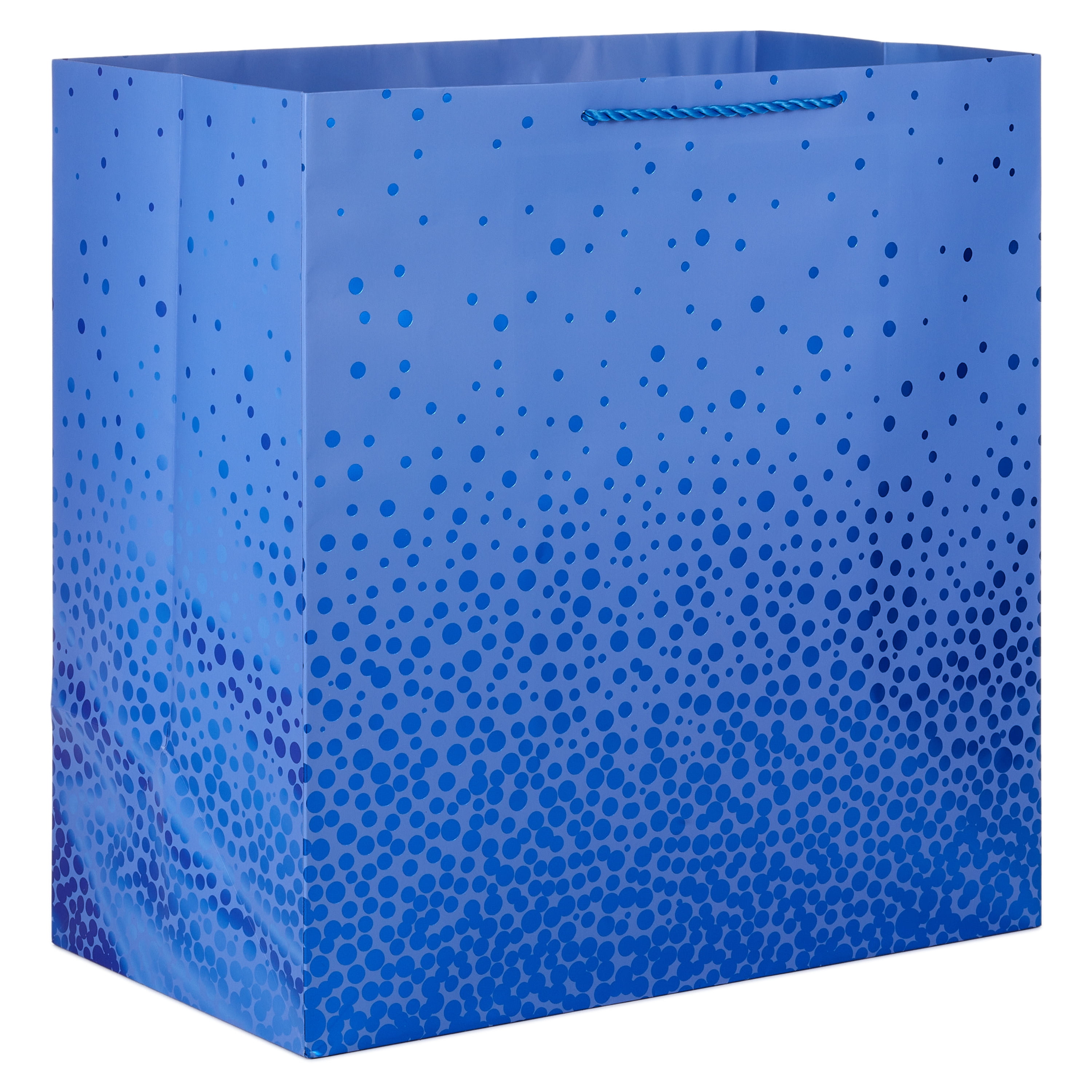 Hallmark Extra-Deep Gift Bag (Blue with Cascading Blue Foil Dots)