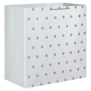 Hallmark Extra-Deep Gift Bag (White with Silver Glitter Dots)