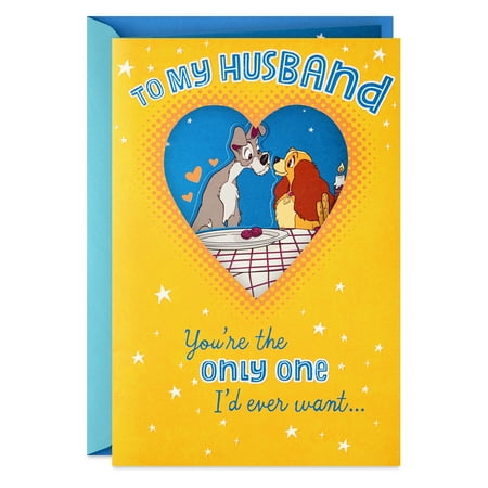 Hallmark Father's Day Card for Husband (Interactive Kiss Disney Lady and The Tramp)