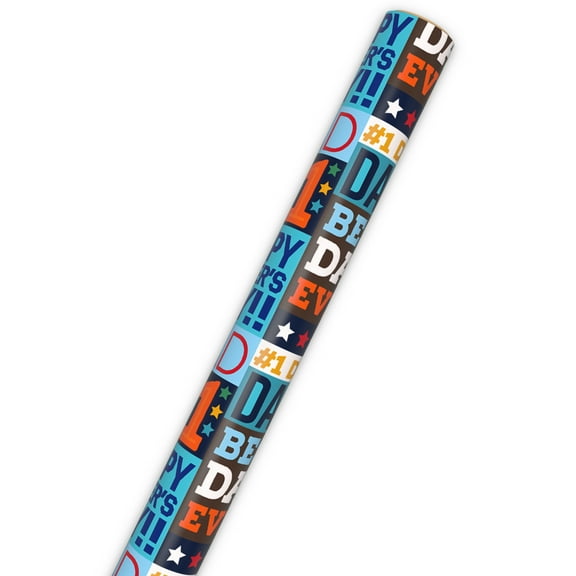 Hallmark Father's Day Wrapping Paper Roll (Best Dad Ever) 20 Sq. Ft. Total