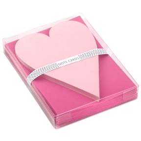 Hallmark Flat Blank All Occasion Note Cards, Pink Heart, 24 Ct.