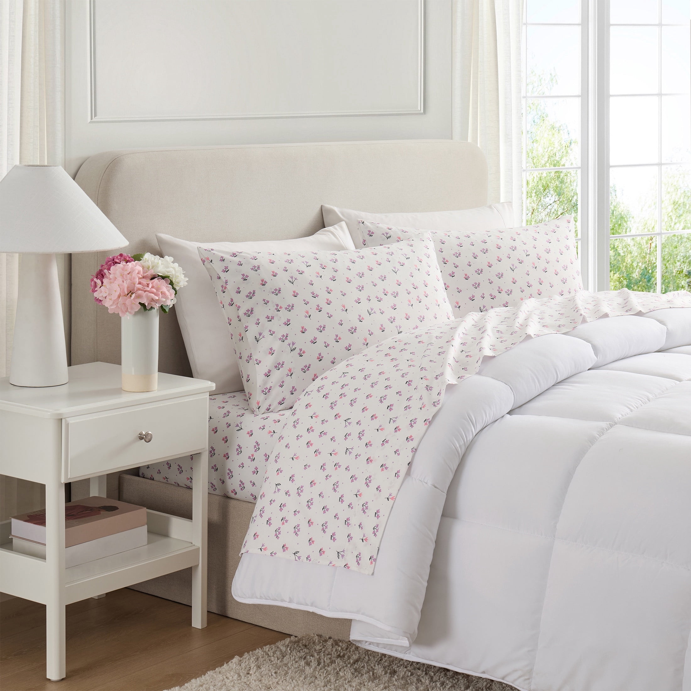 Hallmark Flower Garden 3-Piece Adult Multicolor Microfiber Bed Sheet Set, Twin