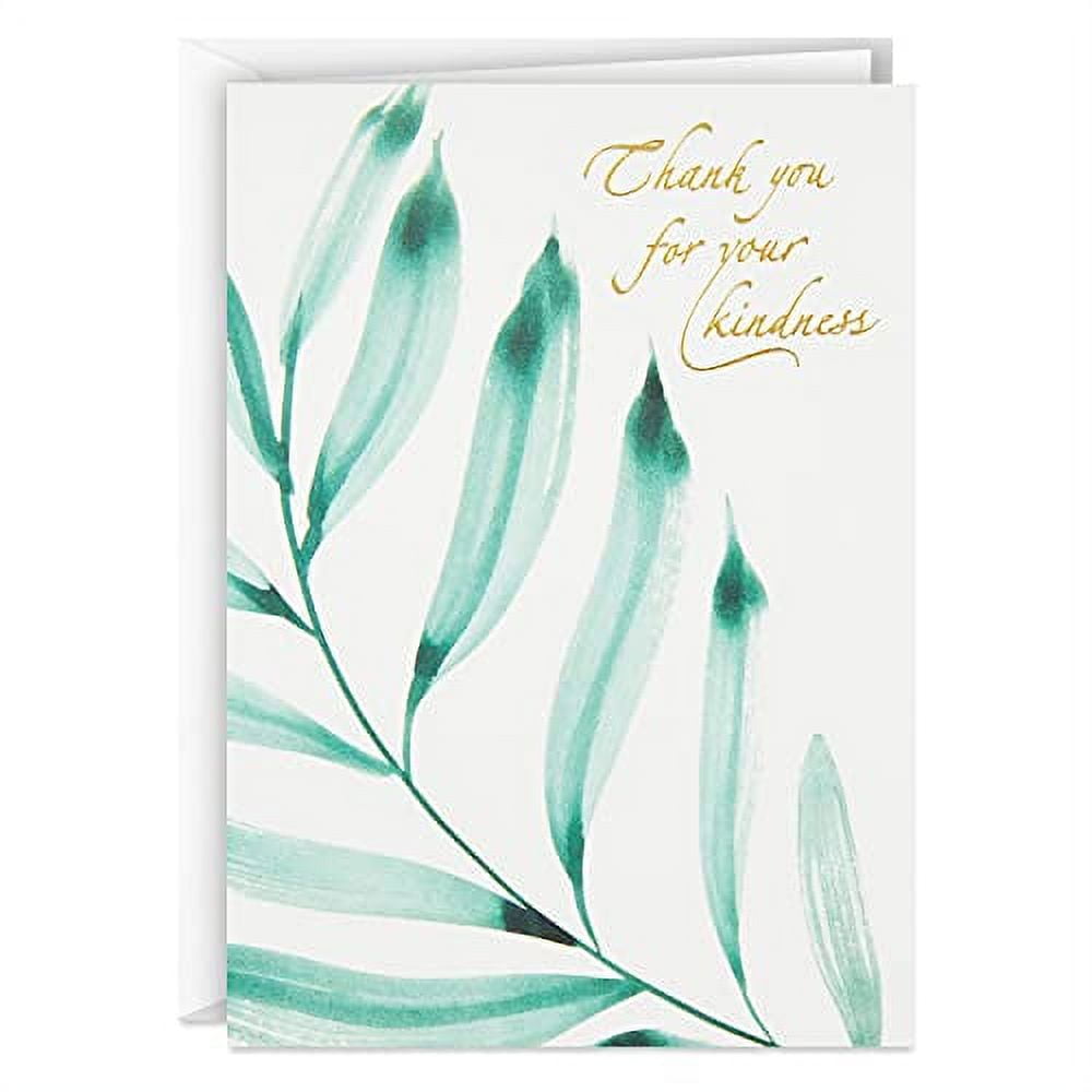 Hallmark Funeral Thank You Cards, Painted Palm Leaf (20 Thank You for