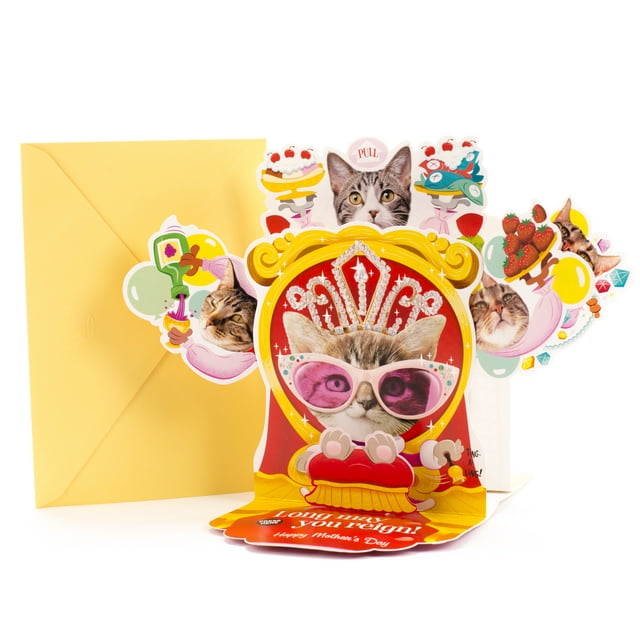 Hallmark Funny Pop Up Mother's Day Card with Song (Cat Queen, Plays Rule Britannia)