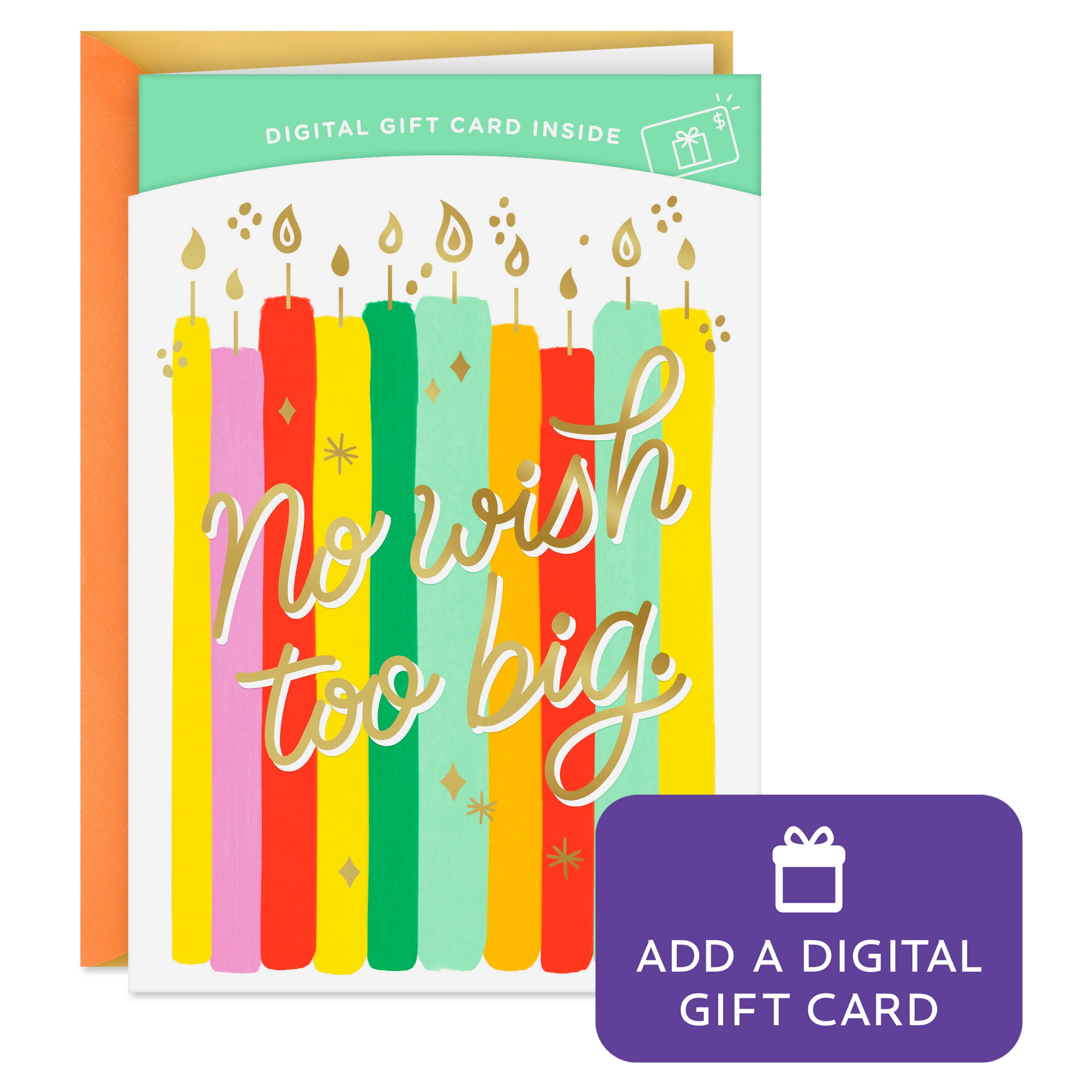 Hallmark Gift Card Greeting Birthday Card (No Wish Too Big)