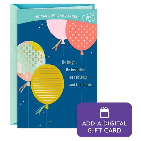 Hallmark Gift Card Greeting Birthday Card for Her (Be Bright, Be Beautiful, Be You)