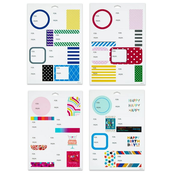 Hallmark Gift Tag Stickers (Colorful For/From) 8 sheets