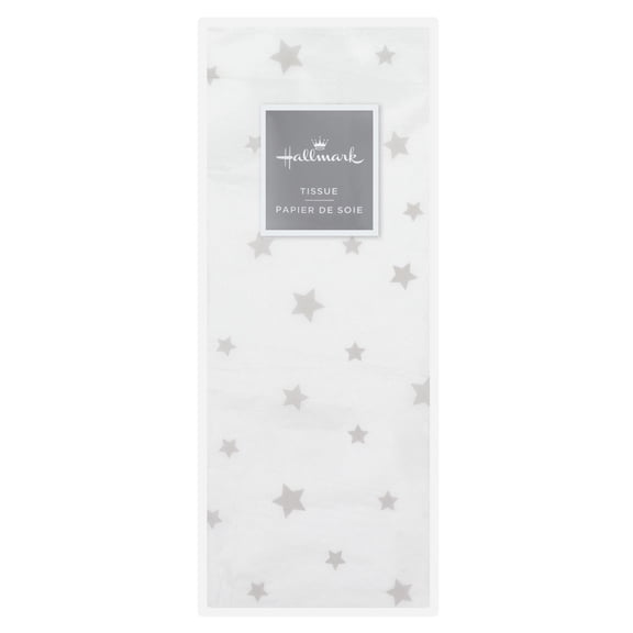 Hallmark Graduation Tissue Paper (Gray Stars on White) 6 sheets