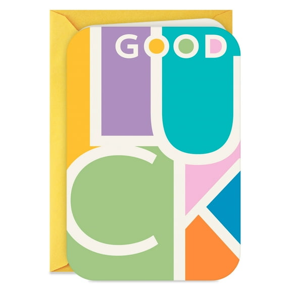 Hallmark Good Luck Card (Modern Colorful Lettering)