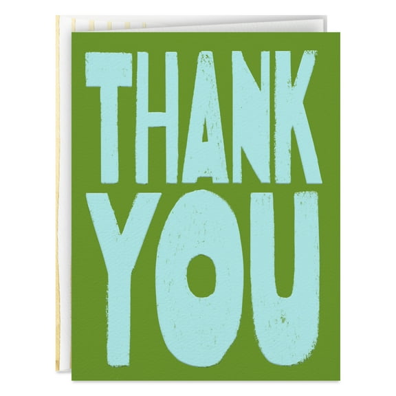 Hallmark Good Mail Blank Thank-You Card (Blue and Green)