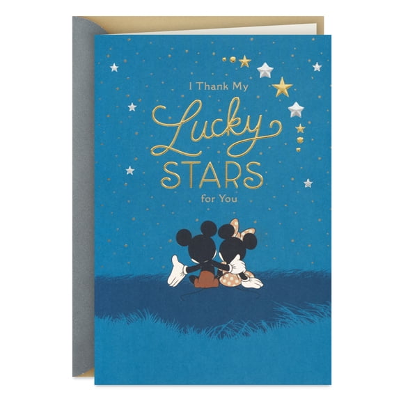 Hallmark Disney Anniversary Card for Spouse (Mickey and Minnie Lucky Stars)