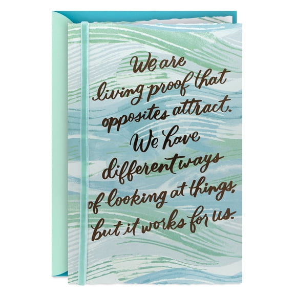 Hallmark Romantic Anniversary Card (We're Living Proof That Opposites Attract)