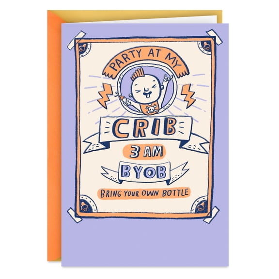 Hallmark Shoebox Funny New Baby Card (Party At My Crib)