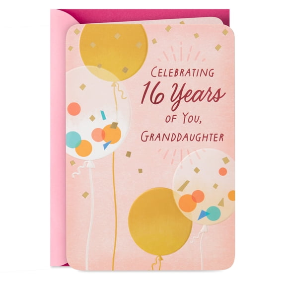 Hallmark 16th Birthday Card for Granddaughter (Celebrating How You Brighten the World)