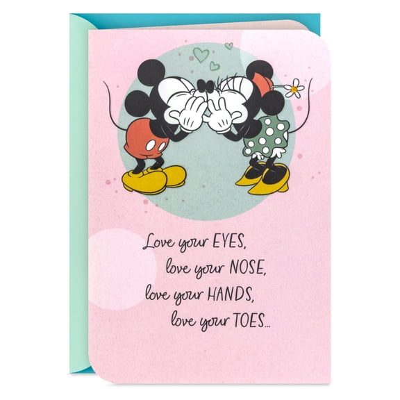 Hallmark Disney Mickey Mouse and Minnie Mouse Birthday Card for Wife (I Love Everything About You)