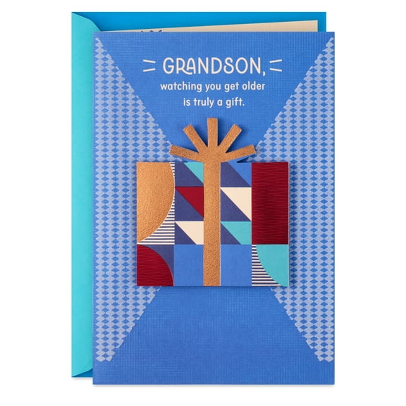 Hallmark Birthday Card for Grandson (Watching You Grow Is A Gift)