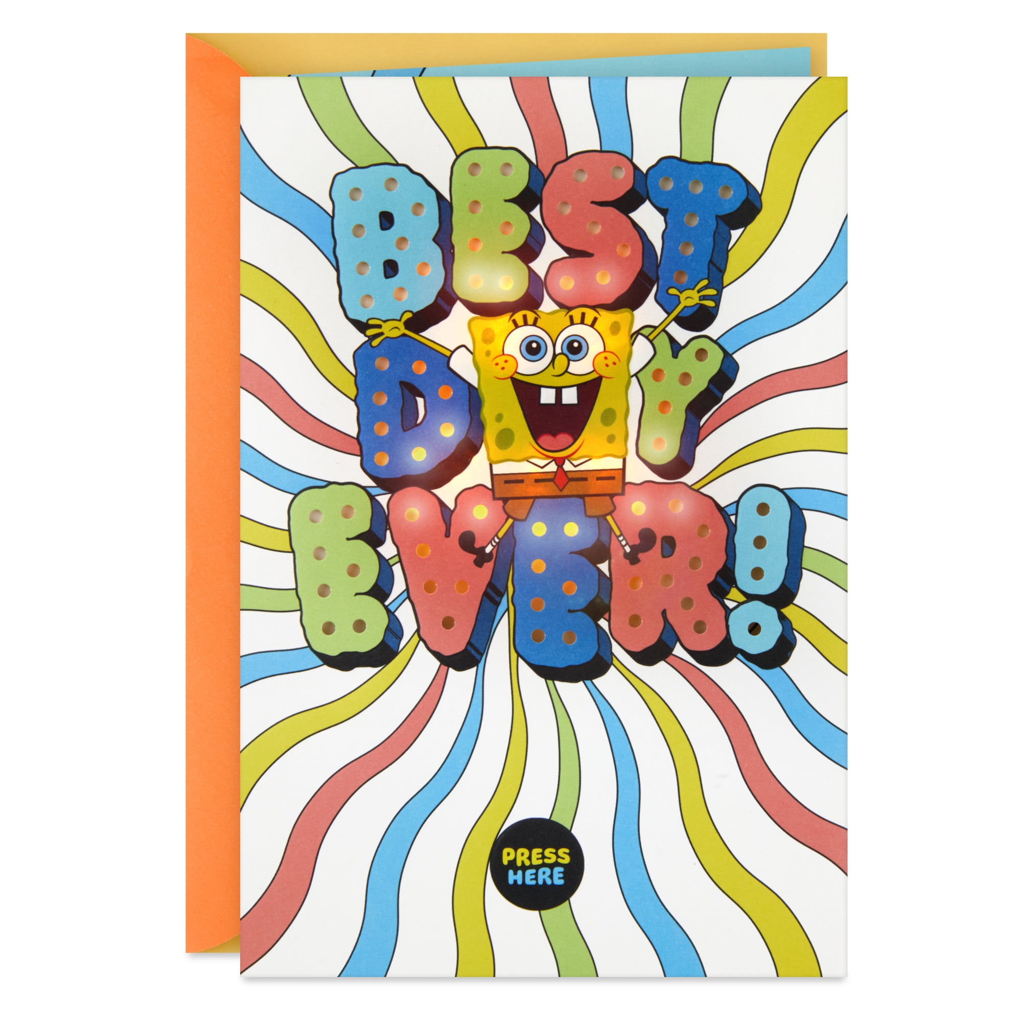 Hallmark Nickelodeon SpongeBob SquarePants Musical Birthday Card for Kid With Light (Anything But Ordinary)