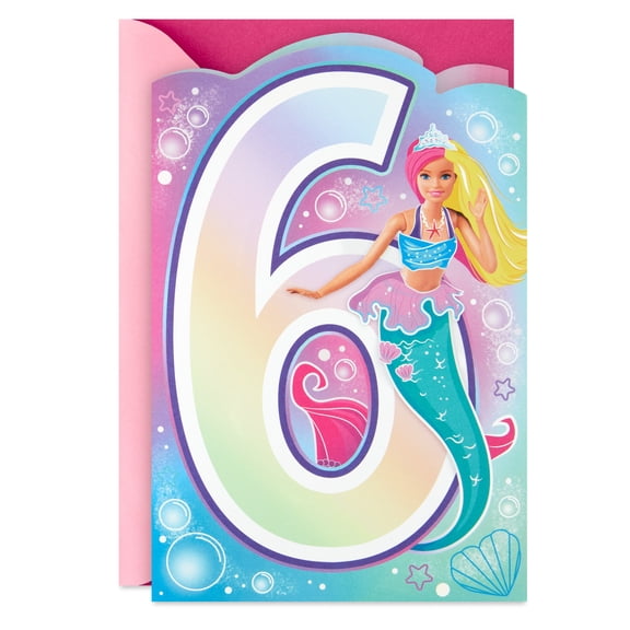 Hallmark Barbie Musical 6th Birthday Card (Sweet Mermaid)