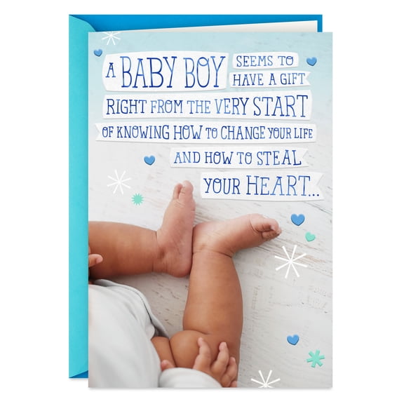 Hallmark New Baby Boy Card (He'll Fill Your Home With Love)