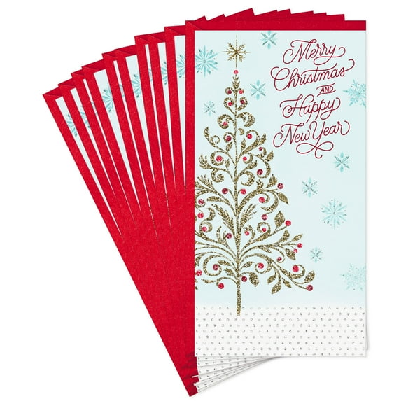 Treat Yo Self Money Holder Christmas Cards - Set Of 8 Holiday Cash & Gift Card Holders, Made In USA