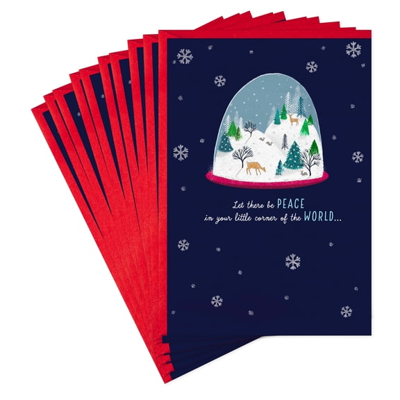 Hallmark Christmas Cards (Outdoor Vista Snow Globe), pack of 10
