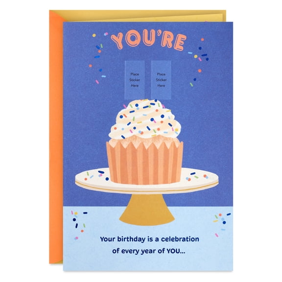 Hallmark Customizable Birthday Card With Age Stickers (Celebrating Every Year of You)