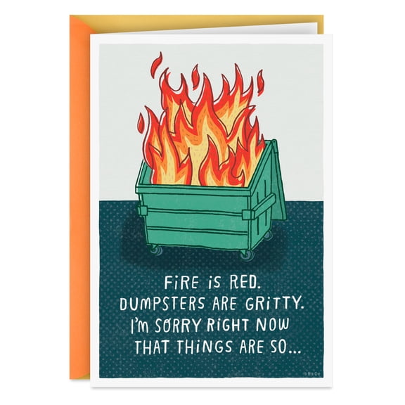 Hallmark Shoebox Funny Support Card (Dumpster Fire Poem)