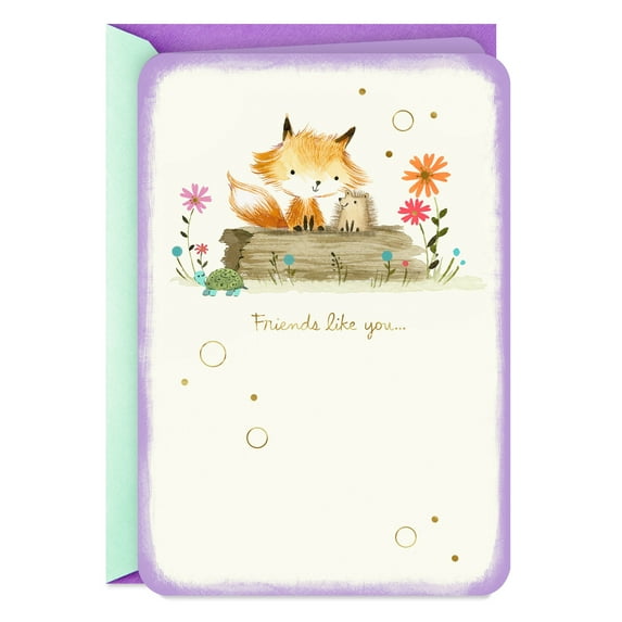 Hallmark Just Because Friendship Card (Fox and Hedgehog)