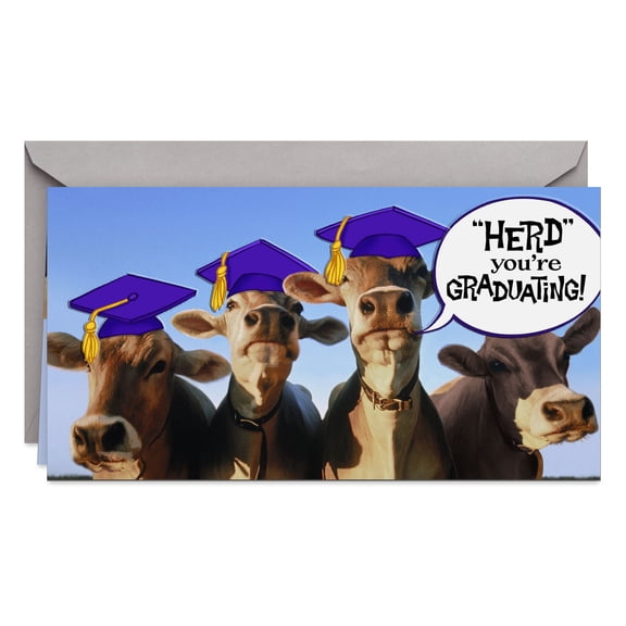 Hallmark Funny Money Holder Graduation Card (Herd You're Graduating)