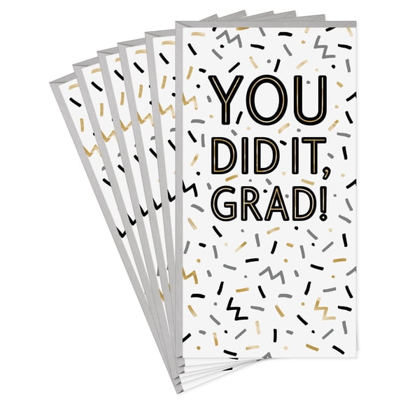 Hallmark Money Holder Graduation Cards (You Did It), Pack of 6