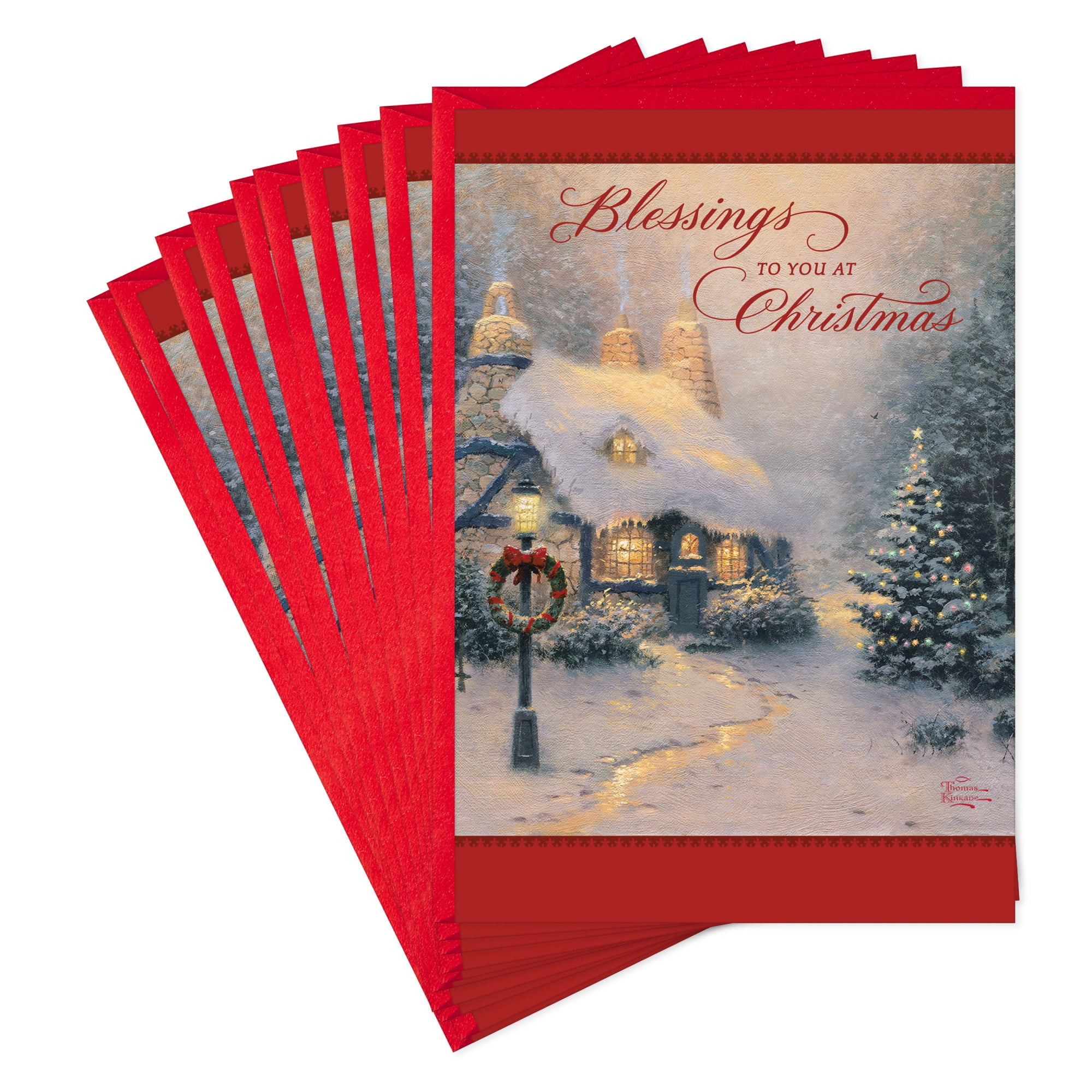 Hallmark Thomas Kinkade Christmas Cards (All The Love of Home), pack of 10