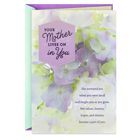 Hallmark Sympathy Card for Loss of Mother (She Lives On in You)