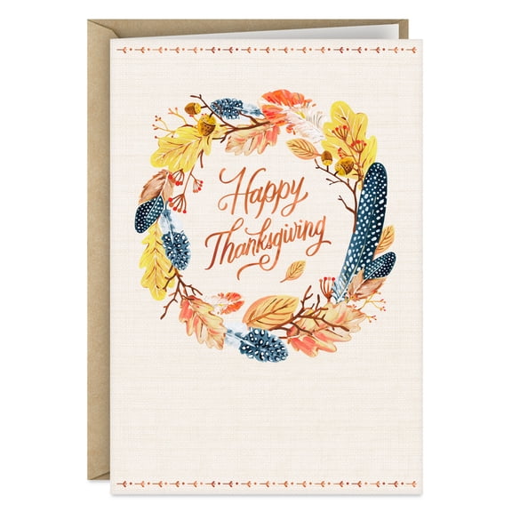 Hallmark Thanksgiving Card (Fall Wreath Day Full of Gratitude)