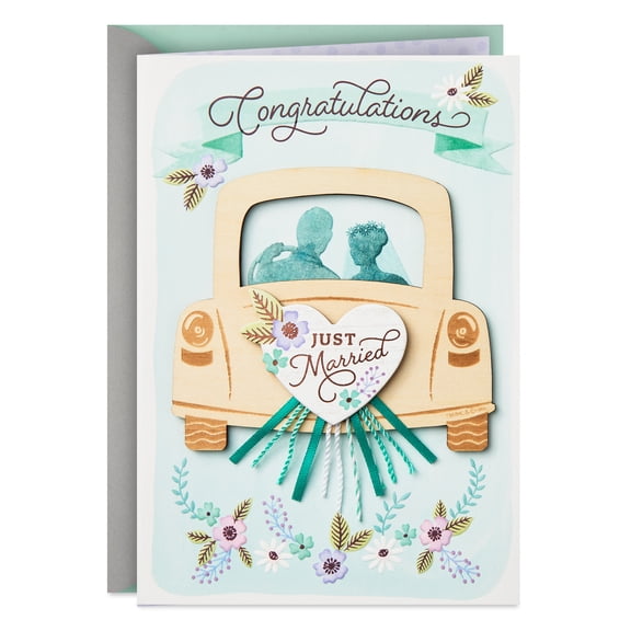 Hallmark Wedding Card With Magnetic Photo Frame (Life Is a Beautiful Adventure)