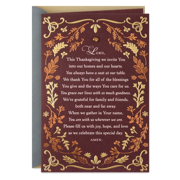 DaySpring Religious Thanksgiving Card (Love, Gratefulness and Prayers)