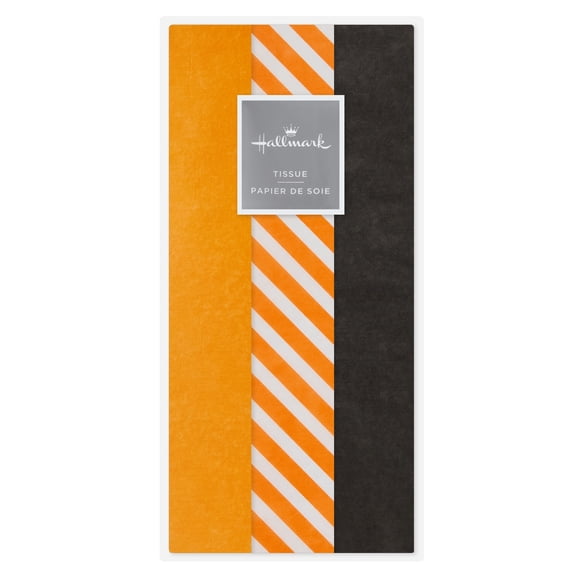 Hallmark Halloween Gift Wrap Tissue Paper (Black, Orange White), 22 Count
